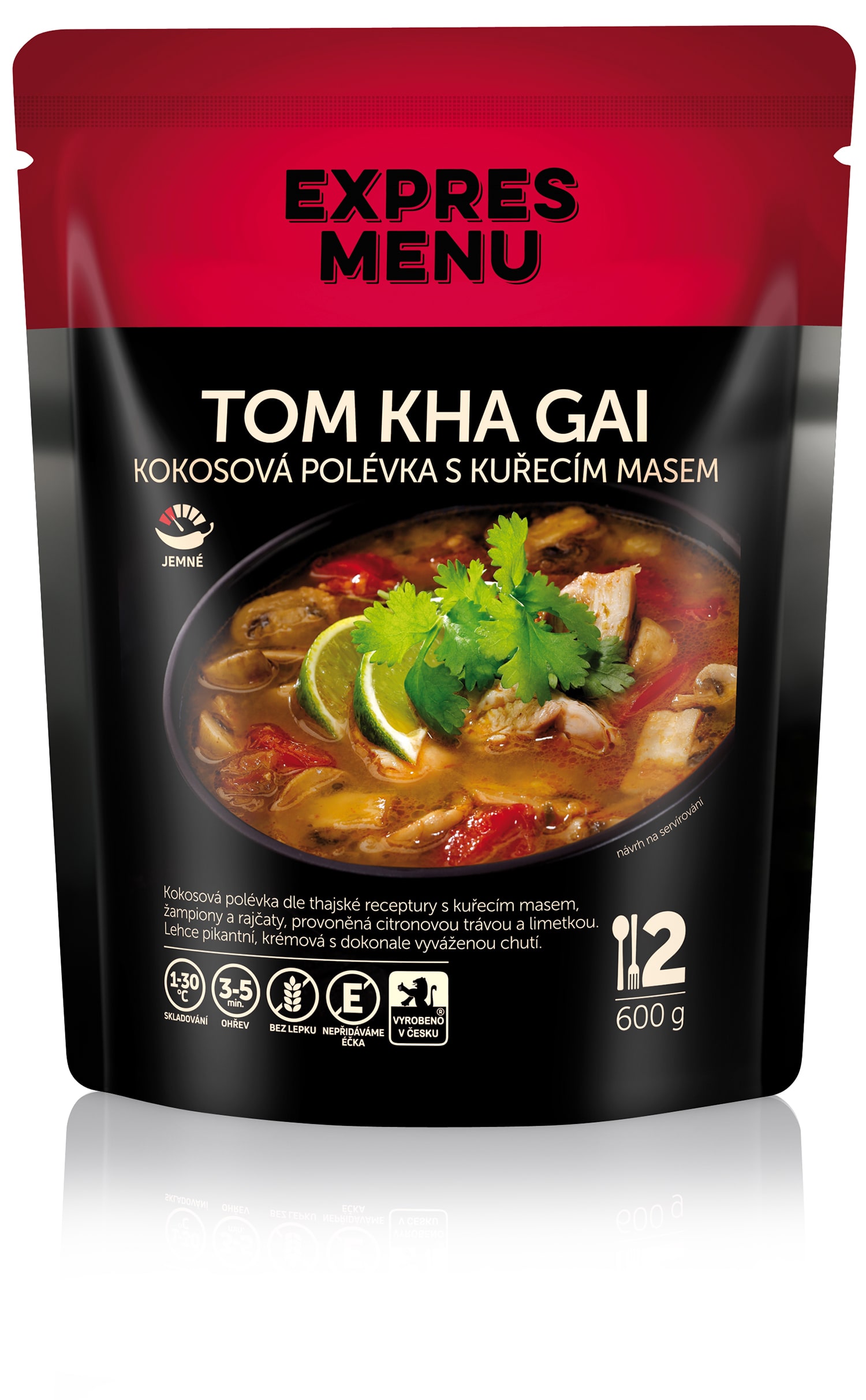Tom Kha Gai - kokosová polévka s kuřecím masem (2porce) - 600g