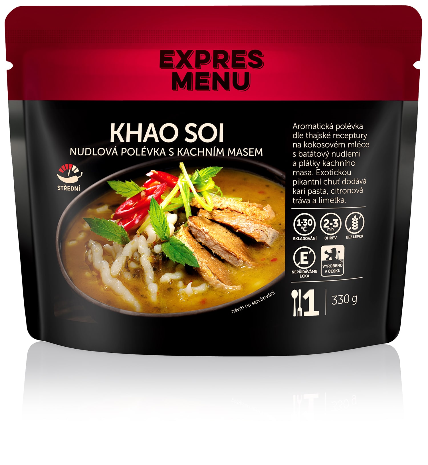 Khao Soi - nudlová polévka s kachním (1 porce) - 330g masem